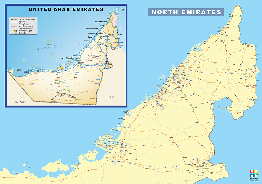 UAE and North emirates w118.9 X h84.1cm
