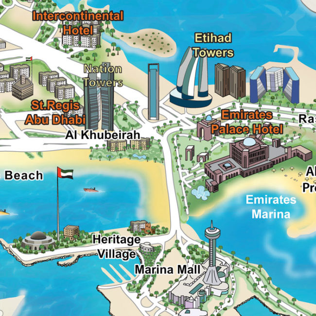 Abu Dhabi 3D Maps | Online Wall Maps | Online World Maps in best price ...