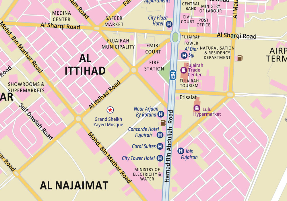 fujairah uae tourist map