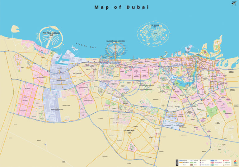 Dubai Wall Maps | 2D Dubai Maps online | Buy Dubai Maps online | 2D ...