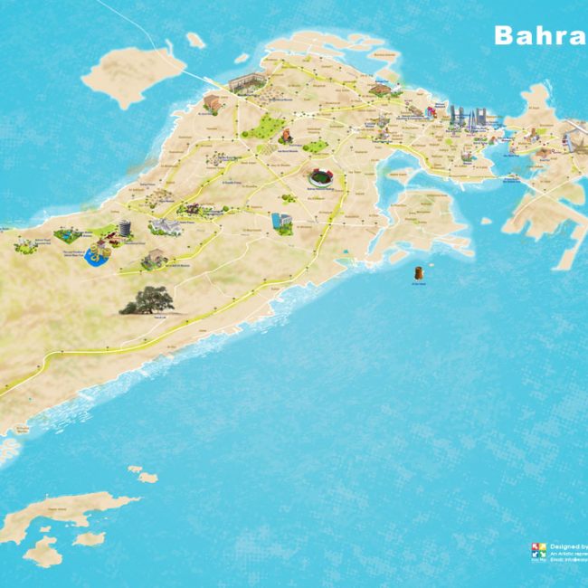 Bahrain Map 650x650 
