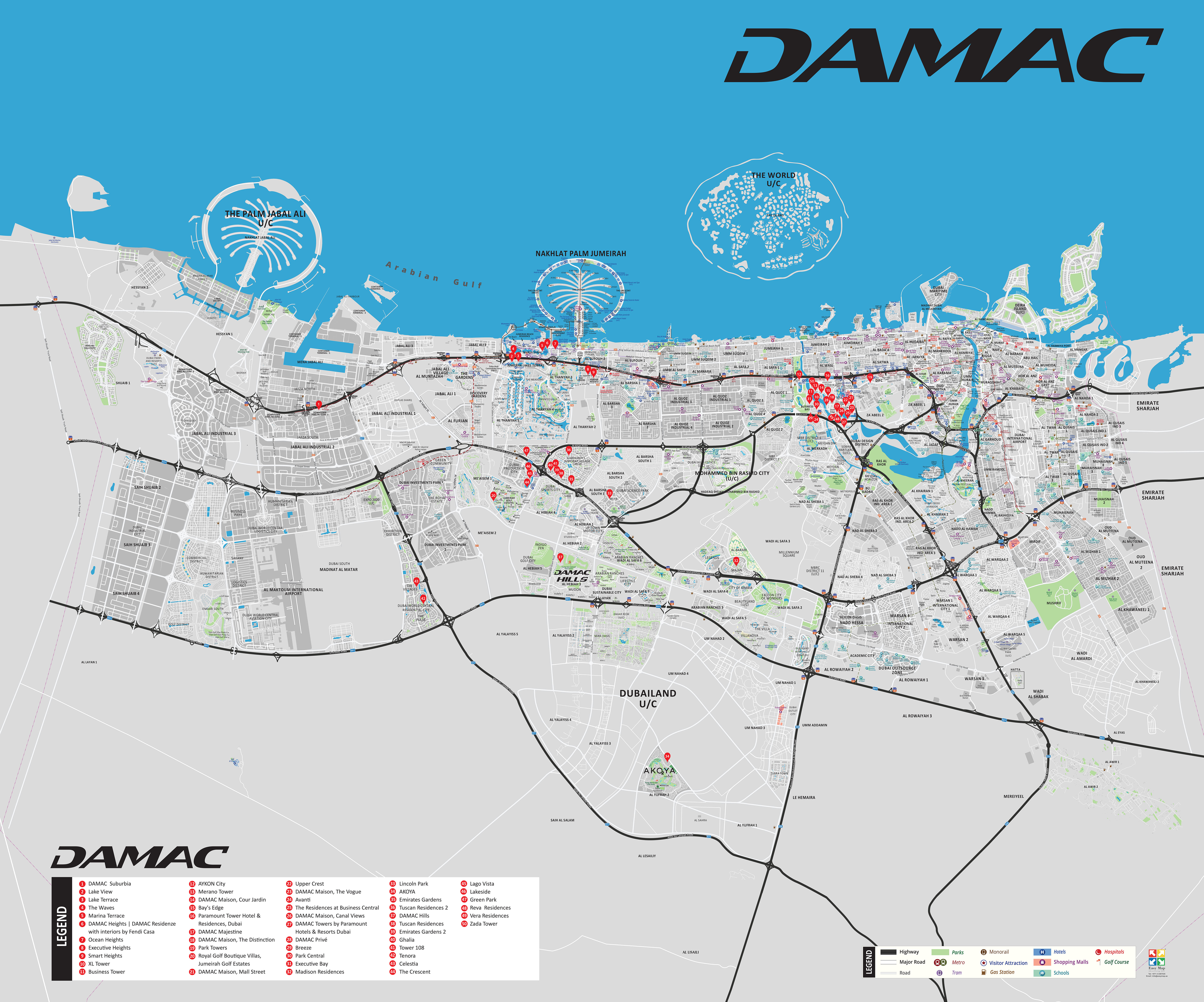 Damac Dubai 2D Map